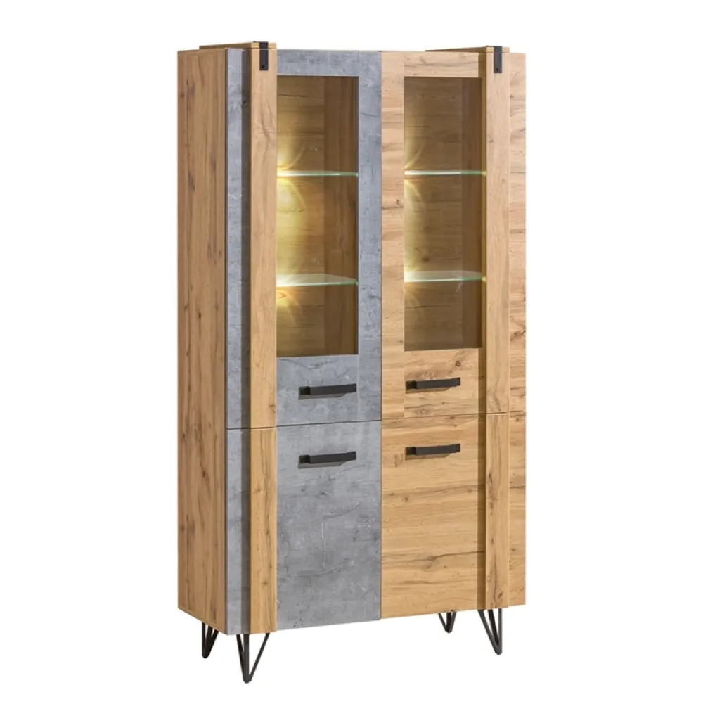 Zestawy Mebli Do Salonu|Zestawy Mebli Młodzieżowych>DOLMAR Loftowa witryna na książki do salonu LOSTI