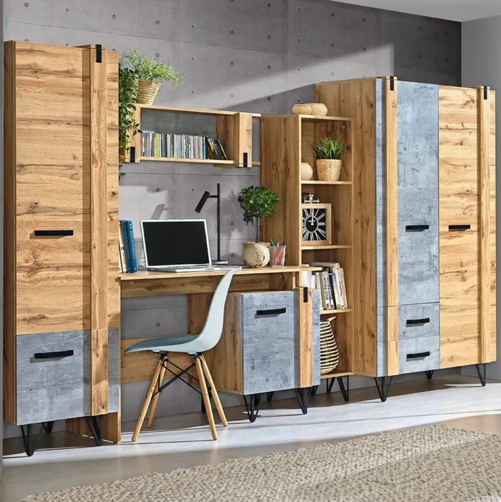 Biurka|Zestawy Mebli Do Salonu>DOLMAR Loftowe biurko kumputerowe z szafką 120 cm LOSTI