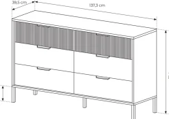Zestawy Mebli Do Sypialni></noscript>LASKI Loftowe meble do sypialni z szafą BALLESO dąb baltic