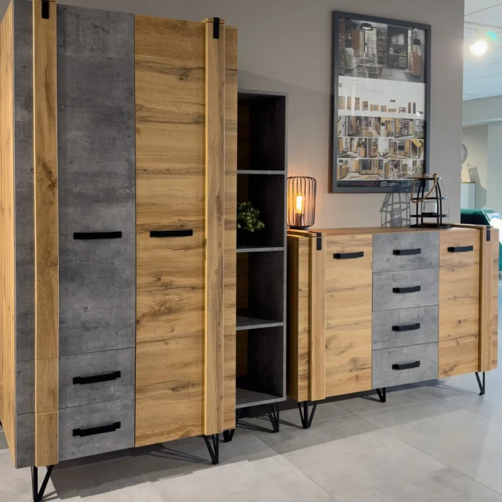 Regały Loftowe|Regały Na Książki>DOLMAR Loftowy regał na książki do salonu 90 cm LOSTI