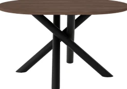 Krzesła|Stoły>Lempert Loftowy stół do jadalni 138-100 cm zaokrąglony OPALIO orzech wisconsin