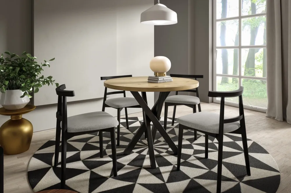 Krzesła|Stoły>Meblomal Loftowy stół okrągły 100 cm TIBO nierozkładany