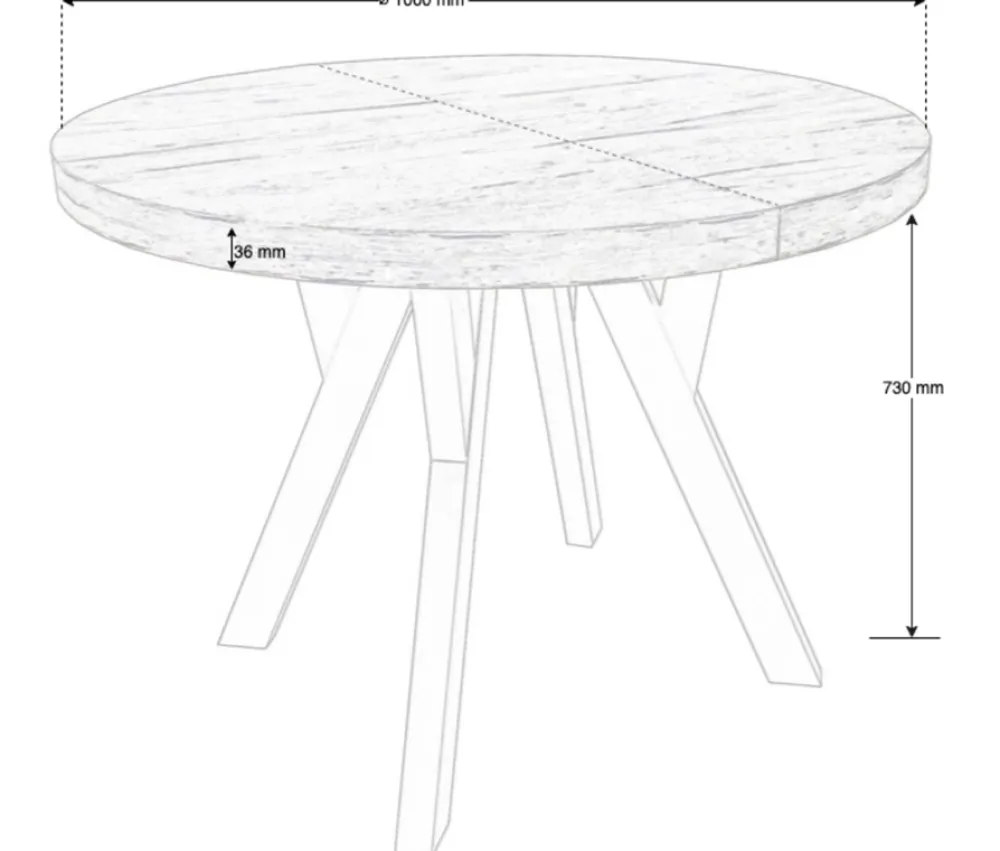 Krzesła|Stoły>Meblomal Loftowy stół okrągły 100 cm TIBO nierozkładany