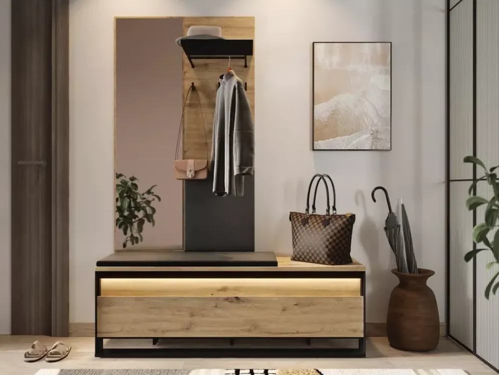 Zestawy Mebli Do Salonu|Zestawy Mebli Do Przedpokoju>lenart. Lustro do przedpokoju QUANT dąb artisan