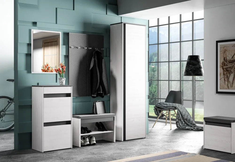 Wieszaki Do Przedpokoju>ML Meble Lustro do przedpokoju 50x65 cm HYGA sosna biała