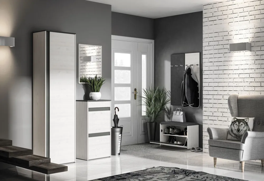 Wieszaki Do Przedpokoju>ML Meble Lustro do przedpokoju 50x65 cm HYGA sosna biała