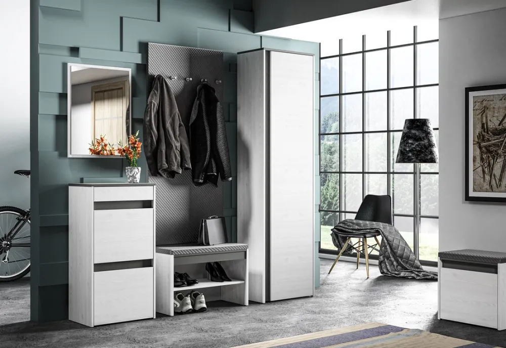 Wieszaki Do Przedpokoju>ML Meble Lustro do przedpokoju 50x65 cm HYGA sosna biała