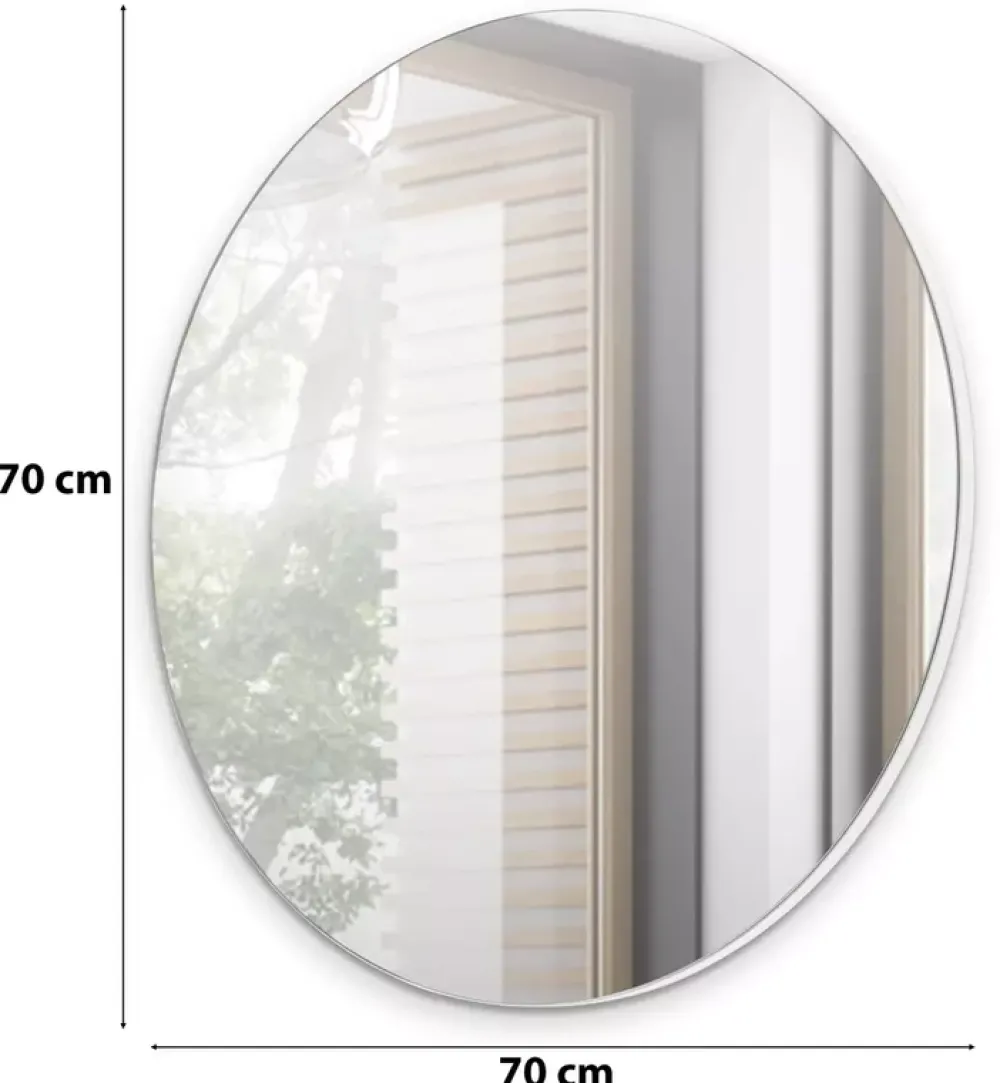Lustra|Zestawy Mebli Do Sypialni>GiB Meble Lustro okrągłe 70x70 NARNI biały połysk