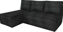 Narożniki>IZABELLA MEBLE Mała czarna rozkładana rogówka z funkcją spania HECTOR