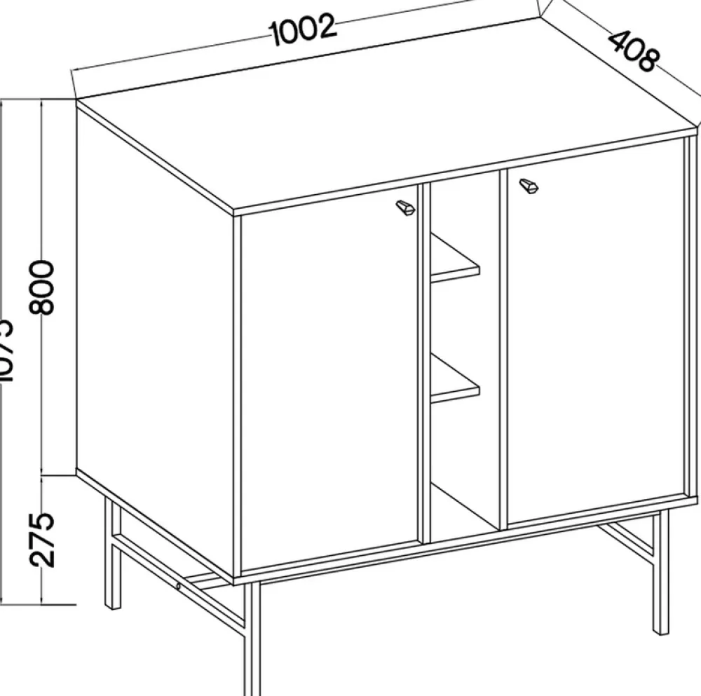 Komody>Lempert Mała dwudrzwiowa beżowa komoda do salonu 100 cm TOKEN beż piaskowy