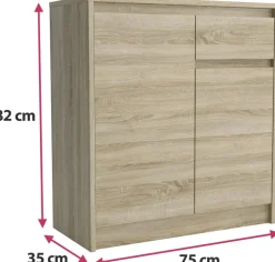 Komody></noscript>Meblohand Mała komoda do przedpokoju z szufladą 75 cm ARTEGO dąb sonoma