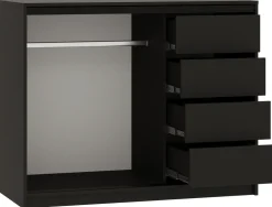 Komody>BROMARKT Mała komoda przesuwna 120 cm z lamelami i szufladami LOFT