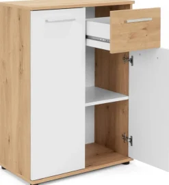 Zestawy Mebli Do Przedpokoju|Komody>Meblohand Mała komoda z szufladą i półkami dąb artisan 60 cm JOVITA