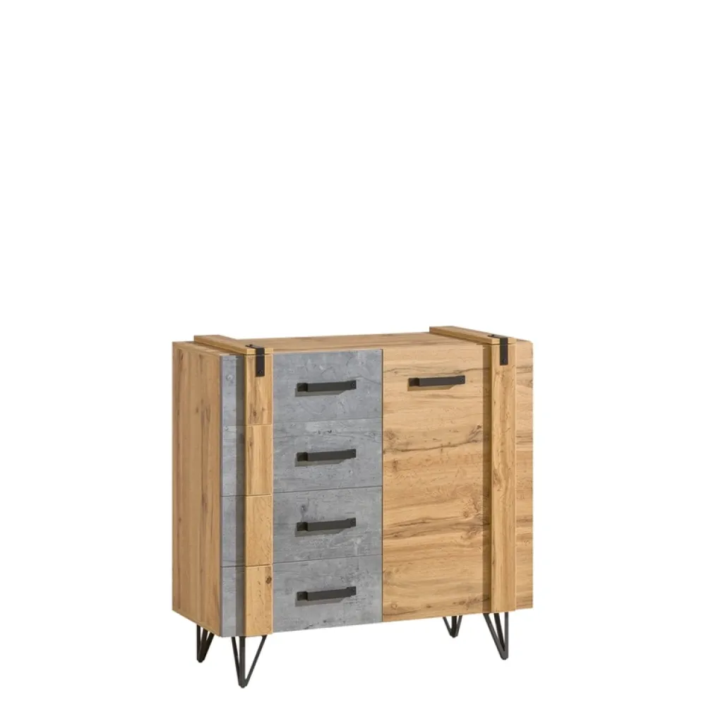 Zestawy Mebli Do Salonu|Zestawy Mebli Młodzieżowych>DOLMAR Mała komoda z szufladami do salonu 90 cm LOSTI