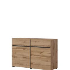 Zestawy Mebli Do Sypialni|Komody>Helvetia Mała komoda z szufladami do salonu 120 cm CROSS dąb wotan