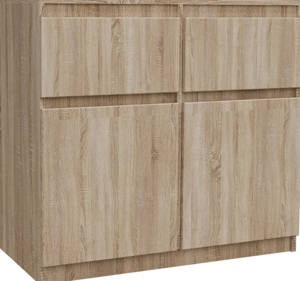 Komody>Meblohand Mała nowoczesna komoda do salonu z szufladami 80 cm MONTEGO dąb sonoma