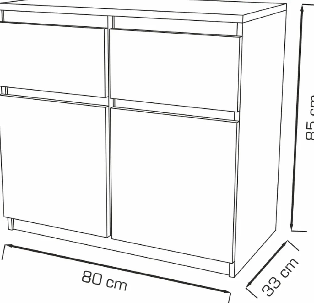 Komody>Meblohand Mała nowoczesna komoda do salonu z szufladami 80 cm MONTEGO dąb sonoma