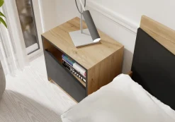 Zestawy Mebli Do Sypialni|Szafki Nocne>JUREK Mała nowoczesna szafka nocna 50 cm z półką AMADEO