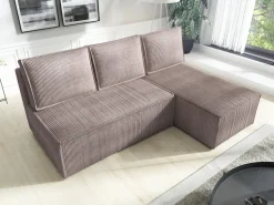 Narożniki></noscript>IZABELLA MEBLE Mała różowa rogówka z funkcją spania do nowoczesnego salonu HECTOR