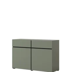 Zestawy Mebli Do Sypialni|Komody>Helvetia Mała zielona komoda z szufladami i półkami 120 cm CROSS