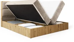 Łóżka Małżeńskie|Łóżka Ze Stelażem>BROMARKT Małżeńskie łózko kontynentalne 160x200 cm do sypialni LOFT dąb artisan