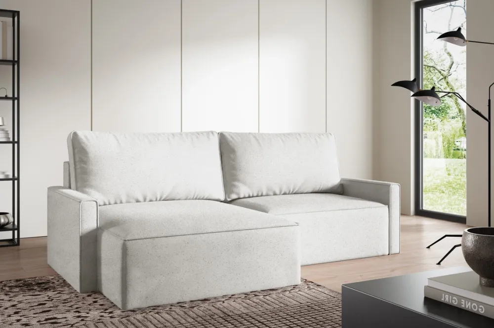 Meble Dla Dzieci|Meble Młodzieżowe>BROMARKT Mały narożnik biały z funkcją spania i pojemnikiem NORBERT