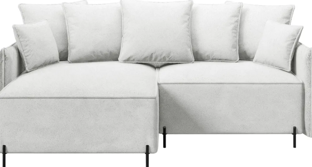 Meble Dla Dzieci|Narożniki>BROMARKT Mały narożnik do salonu na nóżkach z poduchami i funkcją spania BOCCO biały