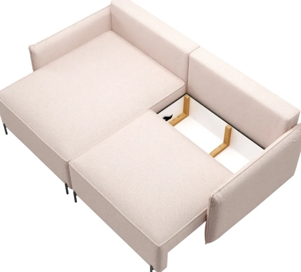 Meble Dla Dzieci|Narożniki>BROMARKT Mały narożnik do salonu na nóżkach z poduchami i funkcją spania BOCCO biały