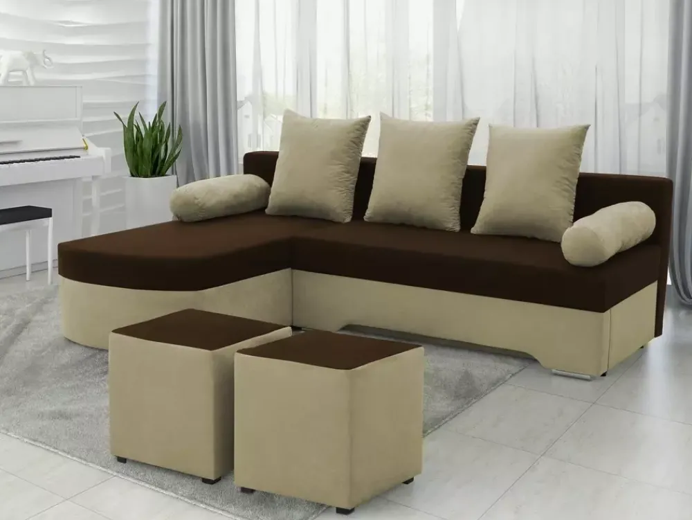 Narożniki>NEXT COLLECTION Mały narożnik z funkcją spania do salonu ANGELLO