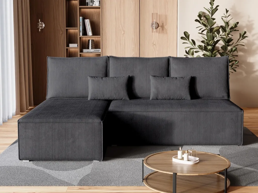 Meble Dla Dzieci|Meble Młodzieżowe>BROMARKT Mały narożnik z funkcją spania do salonu szary TOP SLIM