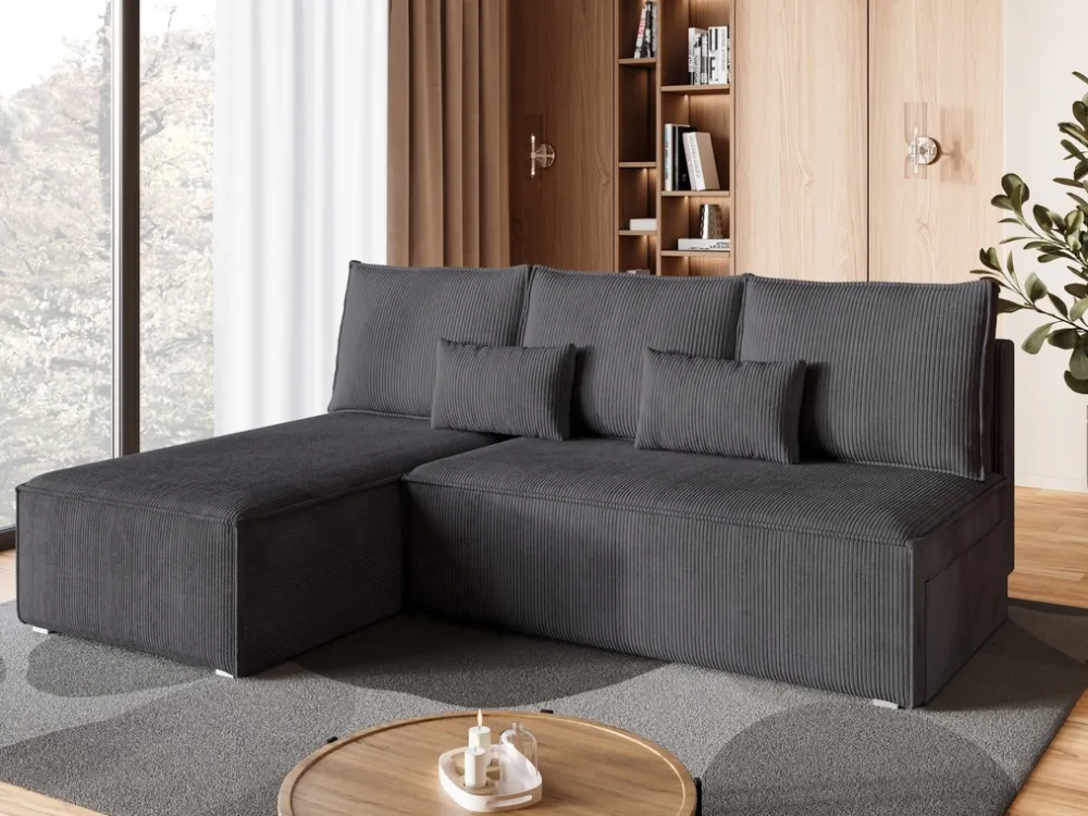 Meble Dla Dzieci|Meble Młodzieżowe>BROMARKT Mały narożnik z funkcją spania do salonu szary TOP SLIM