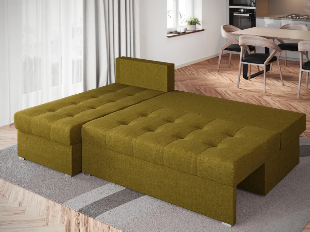 Meble Dla Dzieci|Narożniki>BROMARKT Mały narożnik z funkcją spania do salonu HOT SLIM musztardowy