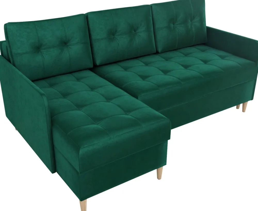 Meble Dla Dzieci|Meble Młodzieżowe>IZABELLA MEBLE Mały narożnik z funkcją spania i pojemnikiem FADO butelkowa zieleń