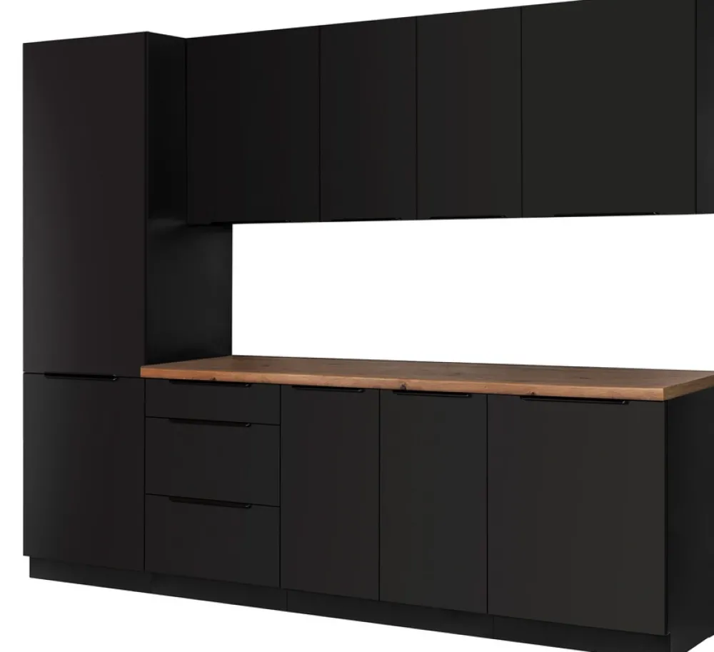 Meble Kuchenne>Lempert Mały zestaw mebli kuchennych 260 cm SELENA cichy domyk czarny