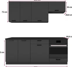Meble Kuchenne>Stolkar Mały zestaw nowoczesnych mebli kuchennych 200 cm ANIKA