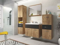 Meble Łazienkowe></noscript>BRATEX Meble łazienkowe słupek lustro umywalka szafka ABBA