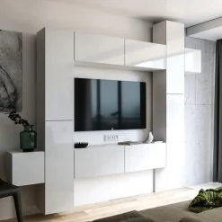 Zestawy Mebli Do Salonu|Meblościanki>BROMARKT Meble połysk PREMIUM biały