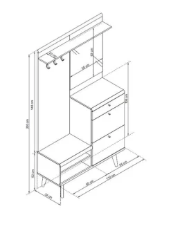 Garderoby|Szafy Z Lustrem>PIASKI Meble do przedpokoju styl skandynawski PRIMA