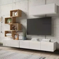 Zestawy Mebli Młodzieżowych|Meblościanki>GiB Meble Meble do salonu biały połysk MODERN 29