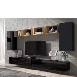 Zestawy Mebli Młodzieżowych|Meblościanki>GiB Meble Meble do salonu czarny połysk MODERN 35