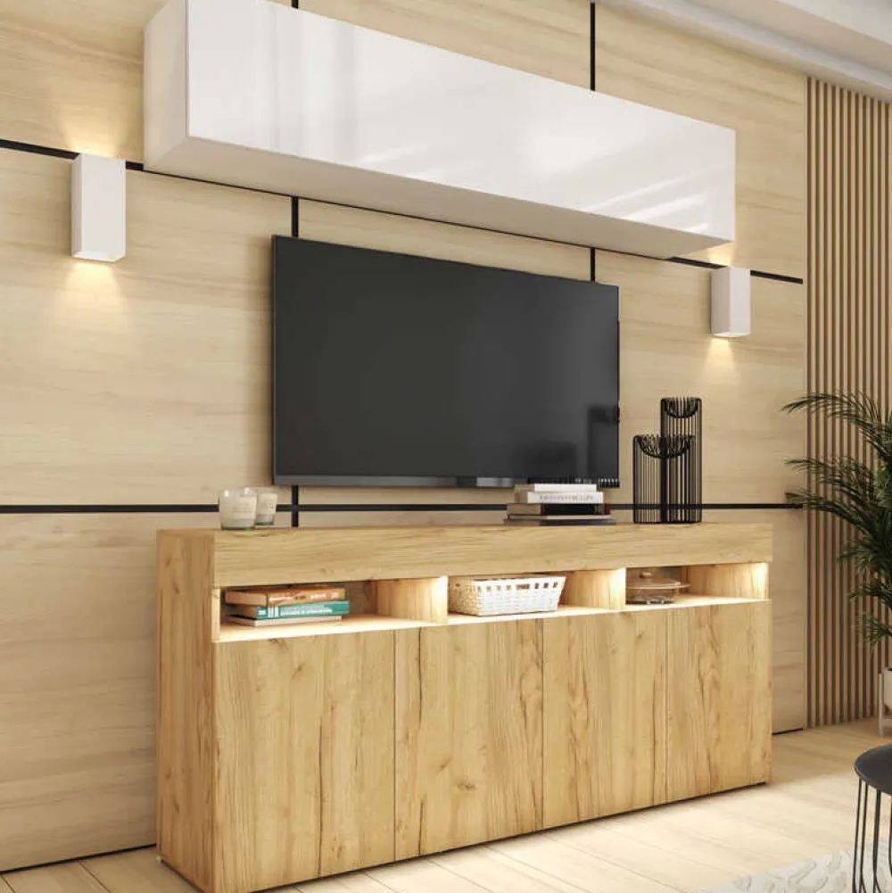 Zestawy Mebli Do Salonu|Meblościanki>BROMARKT Meble do salonu Komoda i barek PREMIUM