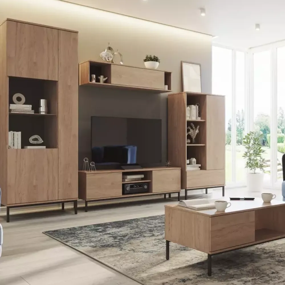 Zestawy Mebli Do Salonu>GiB Meble Meble do salonu nowoczesne QUARTE Dąb Hikora