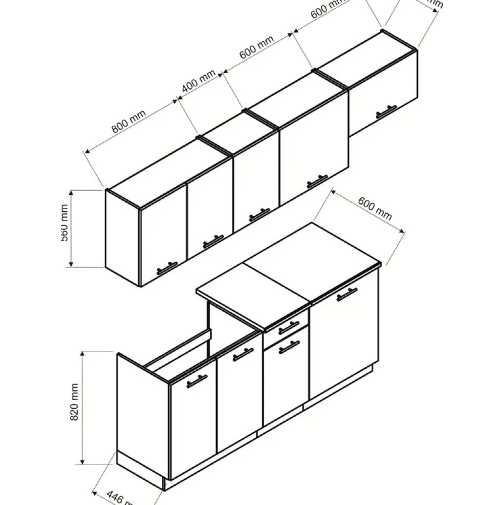 Meble Kuchenne>Stolkar Meble kuchenne MELA dąb sonoma
