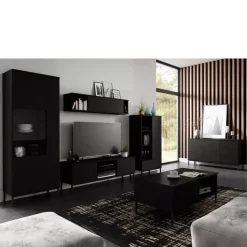 Zestawy Mebli Do Salonu>GiB Meble Meble loftowe do salonu QUARTE Czarne czarny