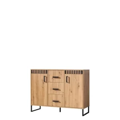 Zestawy Mebli Młodzieżowych>DOMEL Meble nowoczesne do młodzieżowego pokoju w stylu loftowym LAMELIX dąb artisan