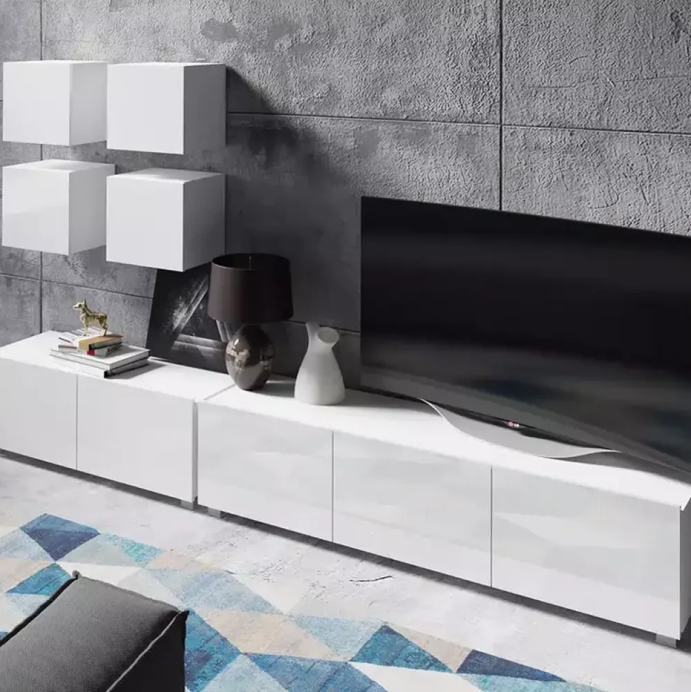 Zestawy Mebli Młodzieżowych|Meblościanki>GiB Meble Meble w połysku do salonu MODERN 18 biały