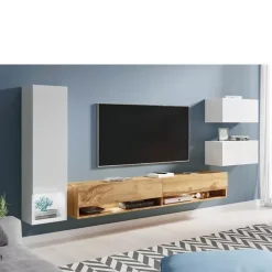 Meblościanki>BRATEX Meblościanka biała dąb wotan MADERA