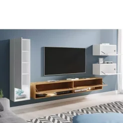 Meblościanki>BRATEX Meblościanka biała dąb wotan MADERA