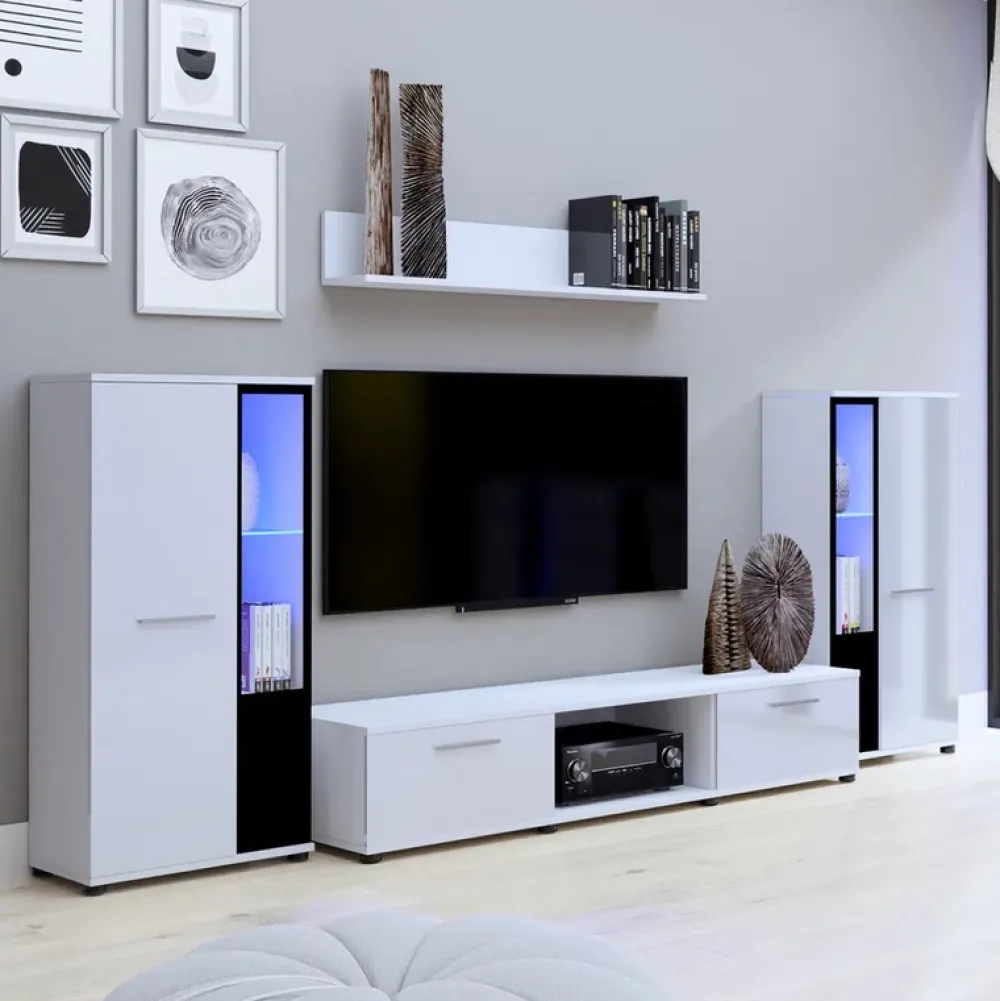 Meblościanki>Meblohand Meblościanka biała połysk CUBE biały połysk