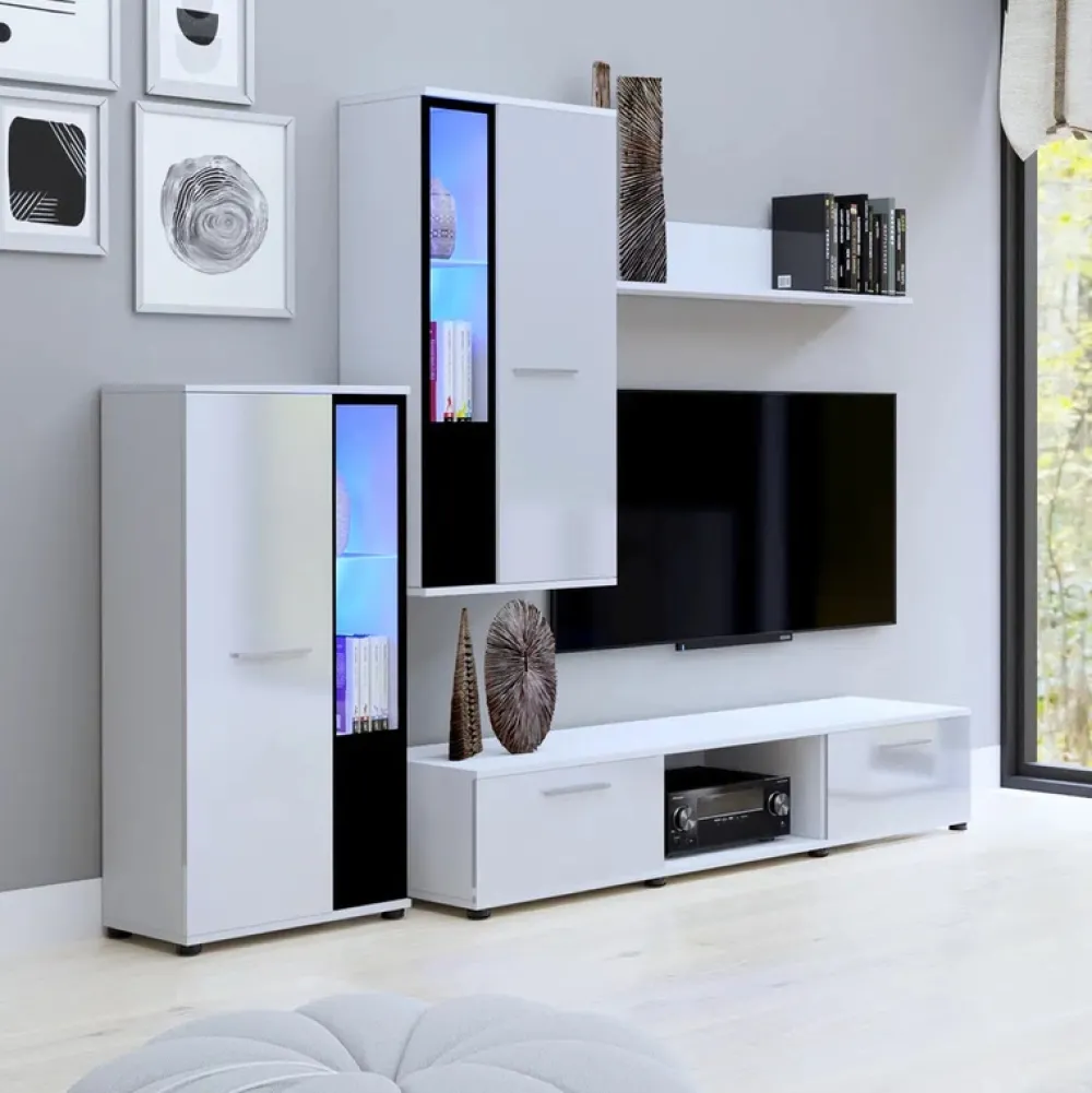 Meblościanki>Meblohand Meblościanka biała połysk CUBE biały połysk